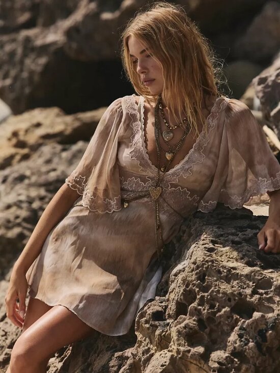 Free People Dresses & Skirts - NWOT Free People Chance On Me Mini Dress in Pink Color Way Size Medium